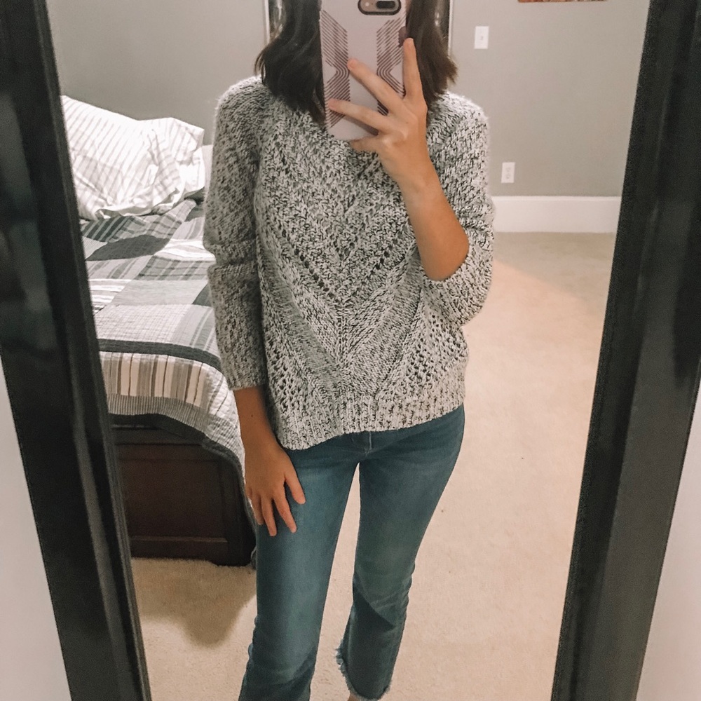 Forever 21 Black & Grey Marled Knit Sweater